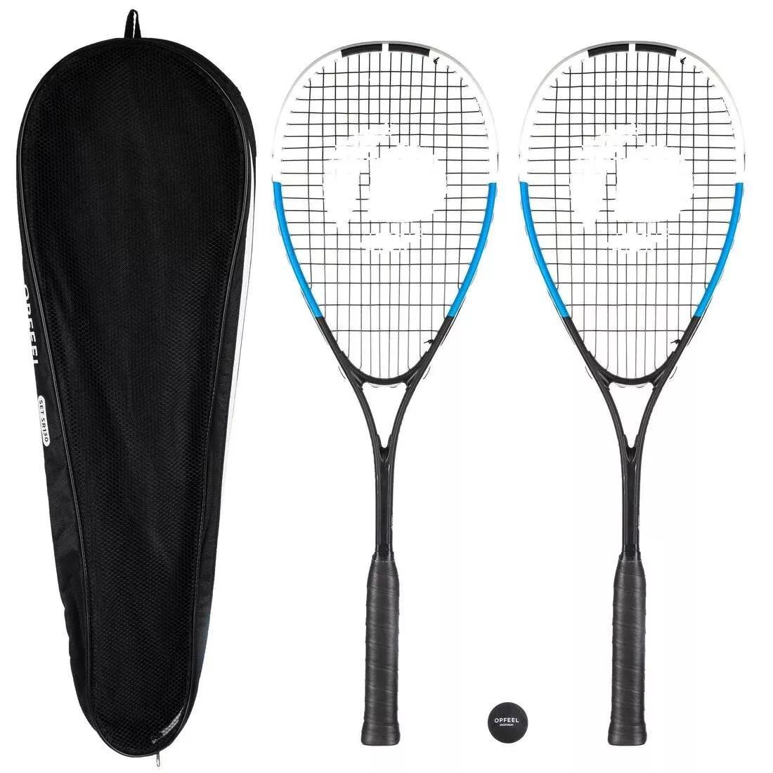 Squash Set with 2 SR130 Rackets 1 SB560 Red Dot Ball, Black, No Color, large image number 0