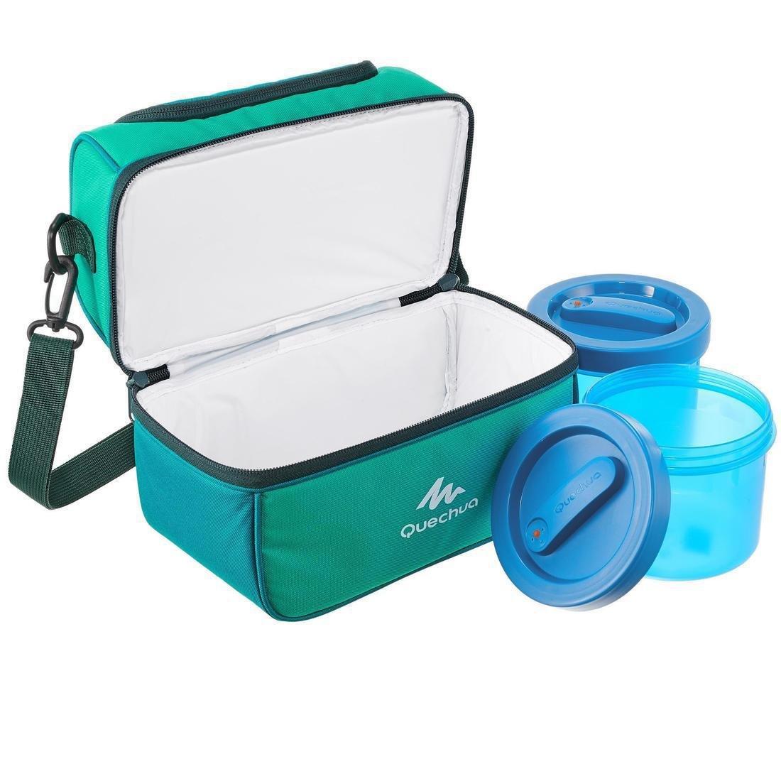 QUECHUA - Insulated Lunch Box - 2 Food Boxes Included, Deep Petrol Blue