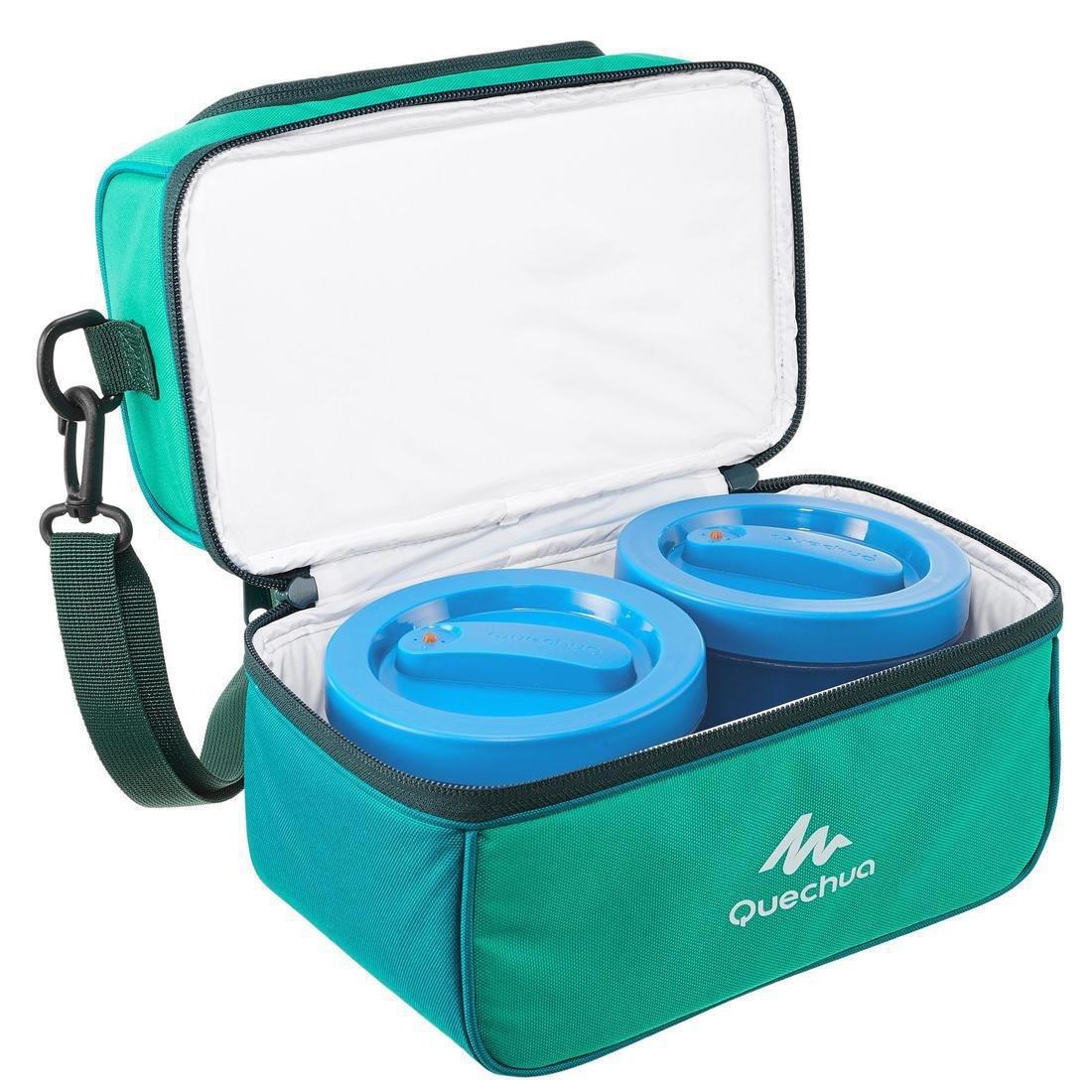 QUECHUA - Insulated Lunch Box - 2 Food Boxes Included, Deep Petrol Blue