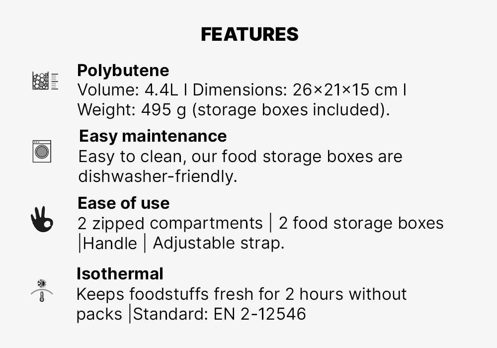 Insulated Lunch Box - 2 Food Boxes Included, Deep Petrol Blue, No Color, large image number 15