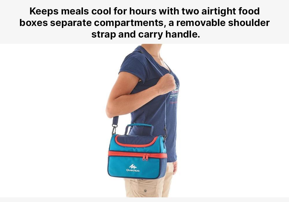 Insulated Lunch Box - 2 Food Boxes Included, Navy, No Color, medium