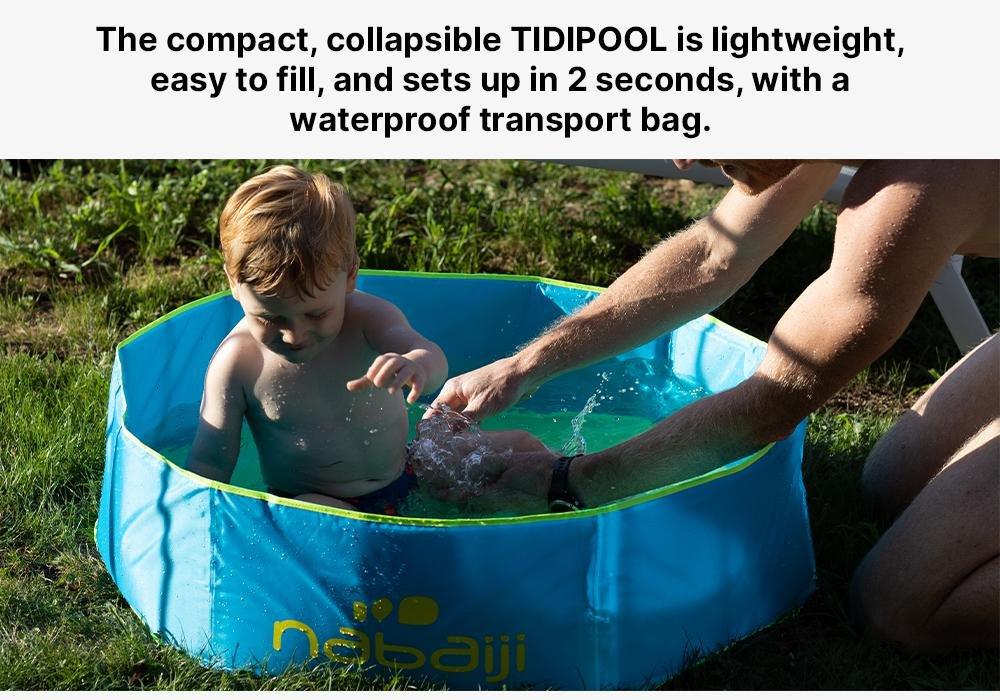 Tidipool 88.5 Kids Paddling Pool With Waterproof Carry Bag, Blue, No Color, medium