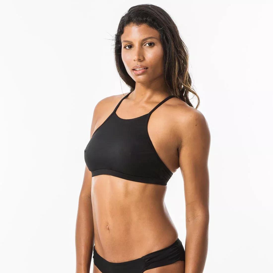 Womens Surfing Swimsuit Bikini Top With Padded Cups Andrea, Black, , large image number 1