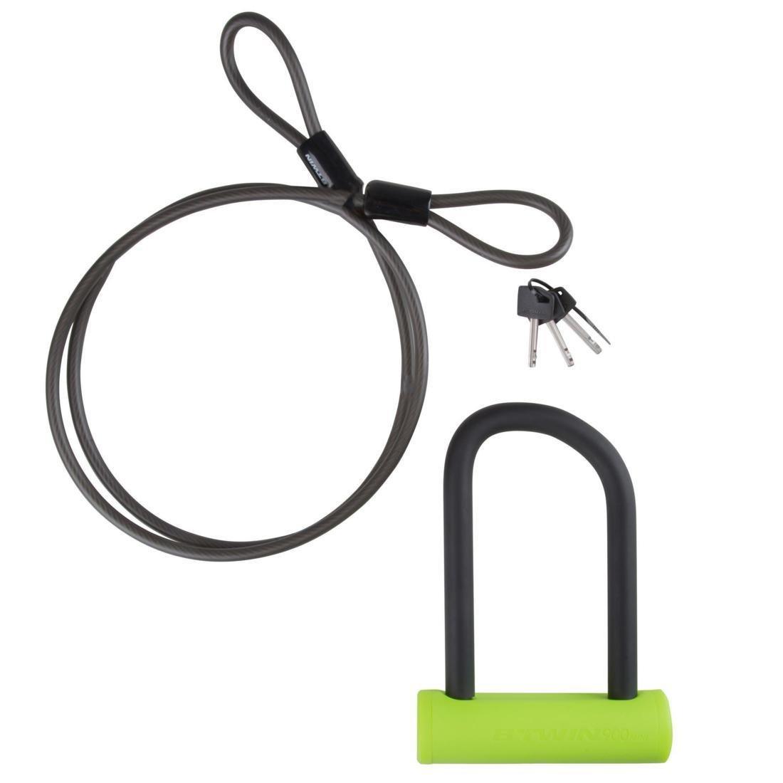 Bike Mini D Lock And Cable Set, Yellow, , large image number 0