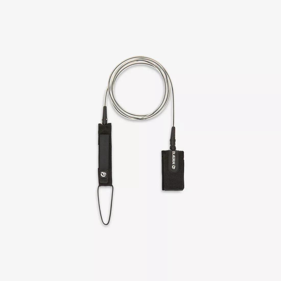 7 Mm Surfboard Leash 8In (240 Cm), Black, No Color, large image number 0