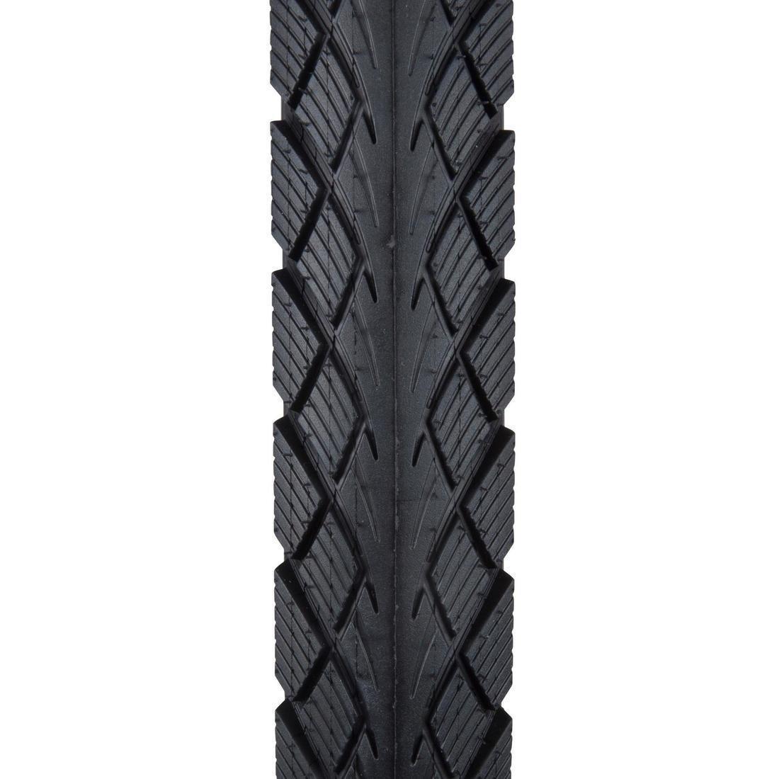 Trekking Grip Hybrid Bike Tyre, Black, No Color, large image number 1