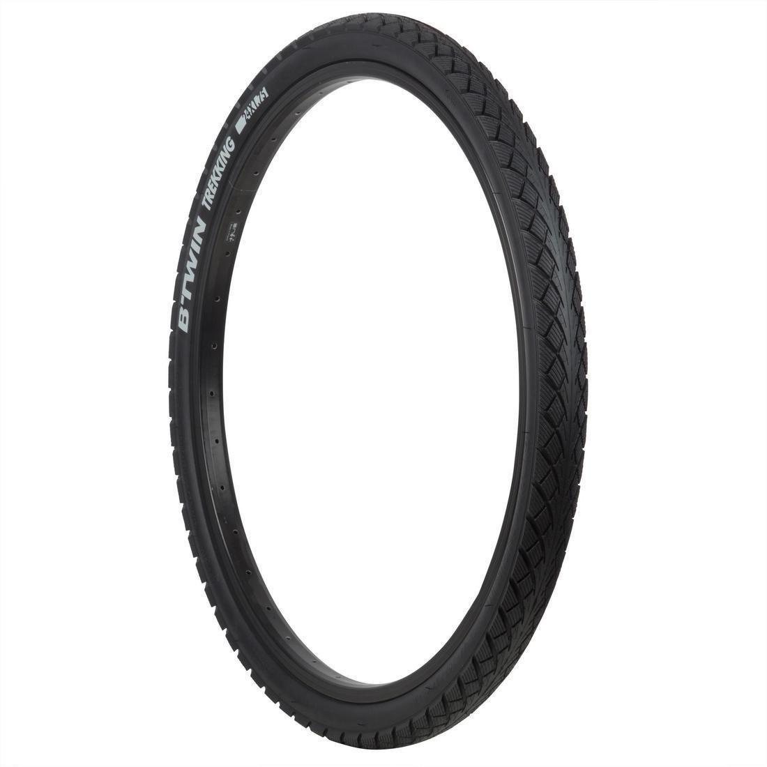 BTWIN - Trekking Grip Hybrid Bike Tyre, Black