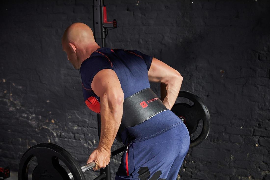 Weight Training Lumbar Belt Leather, Black, No Color, large image number 9