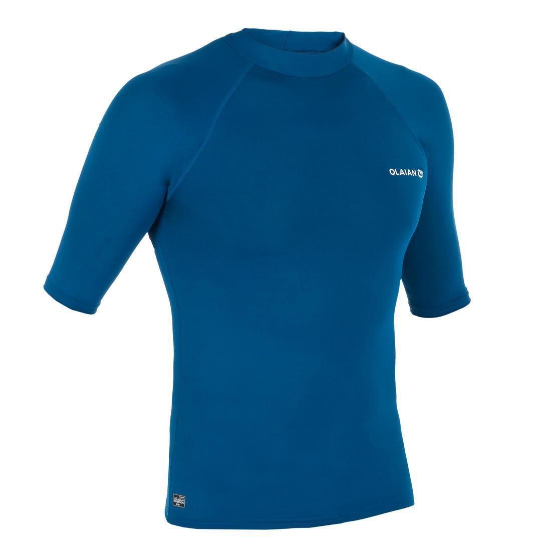 100Mens Short Sleeve Uv Protection Surfing Top T-Shirt, Fluo Blood Orange, , large image number 3
