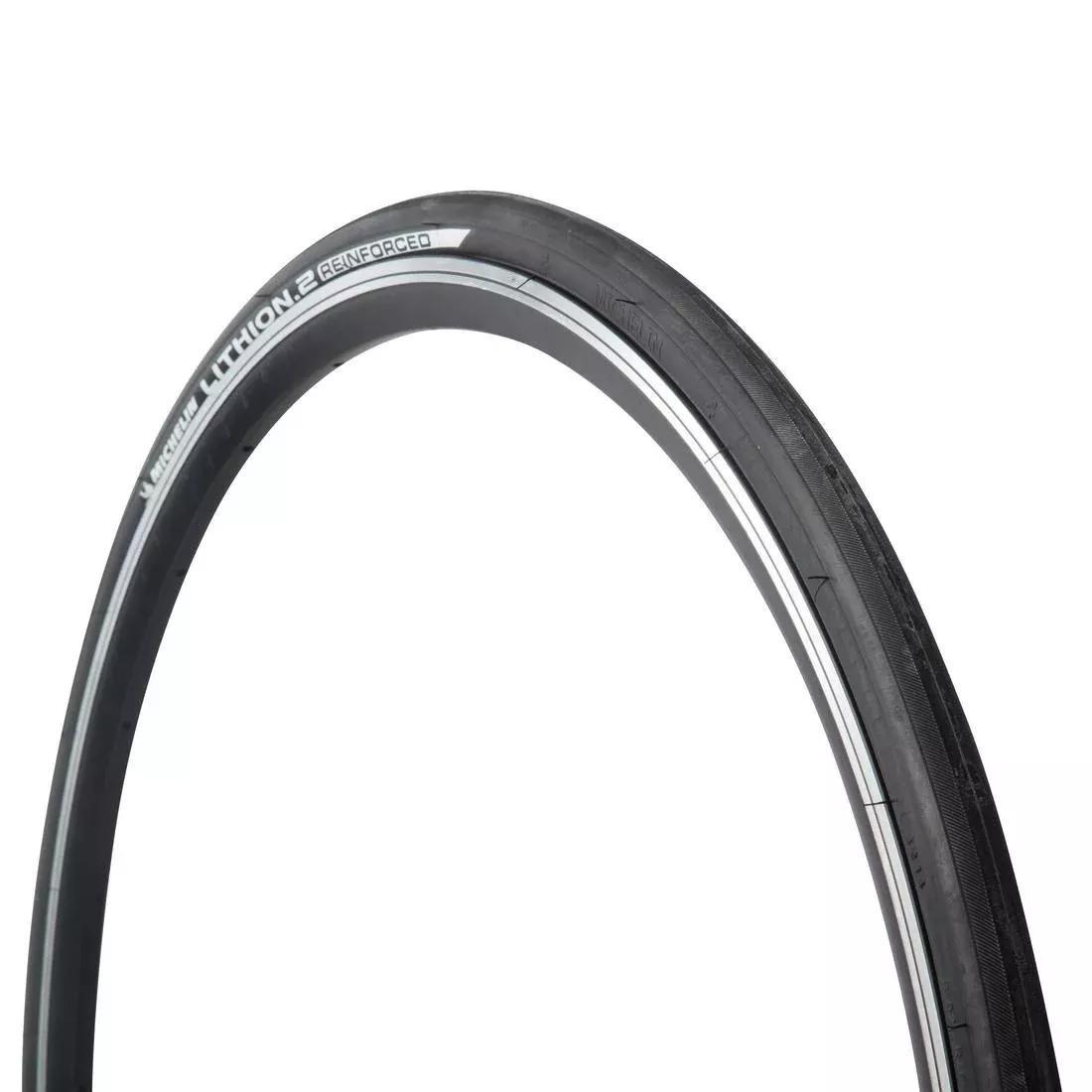 Lithion Reinforced Road Bike Tyre - 700X25C, Black, No Color, large image number 0