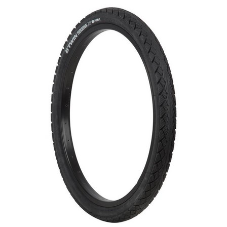 BTWIN - Trekking Grip Hybrid Bike Tyre, Black