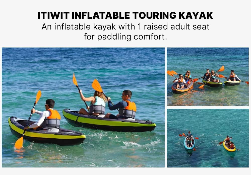 INFLATABLE TOURING KAYAK 1 PLACE YELLOW, No Color, medium