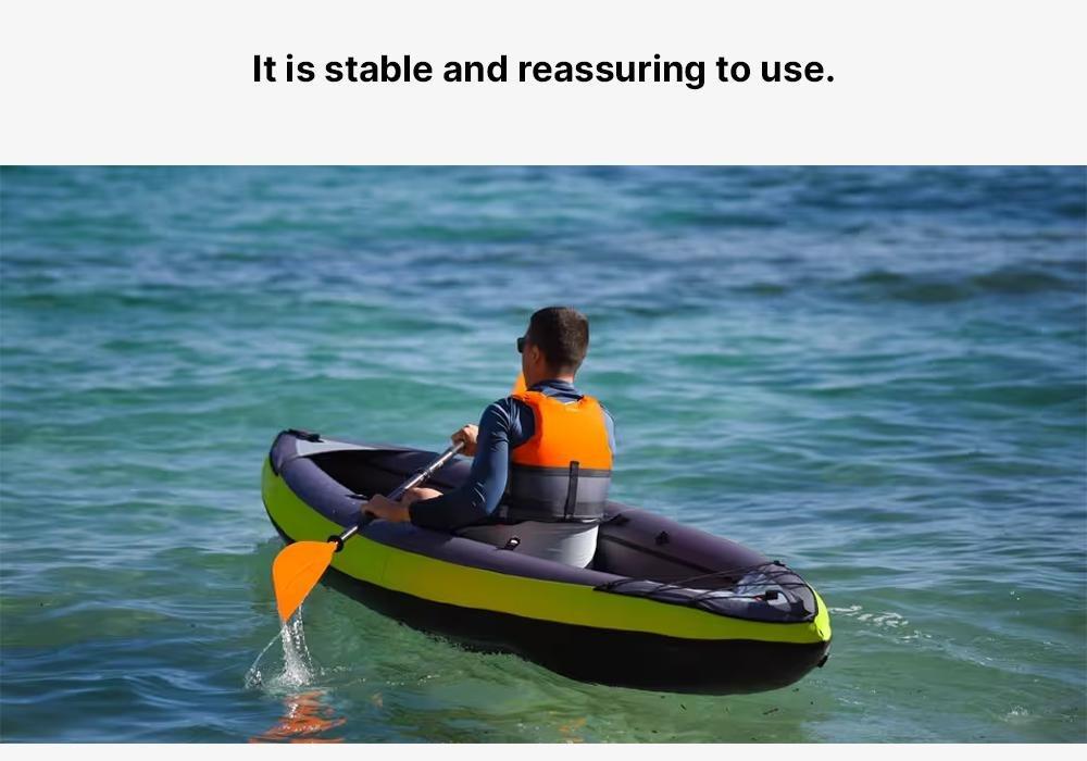 INFLATABLE TOURING KAYAK 1 PLACE YELLOW, No Color, medium