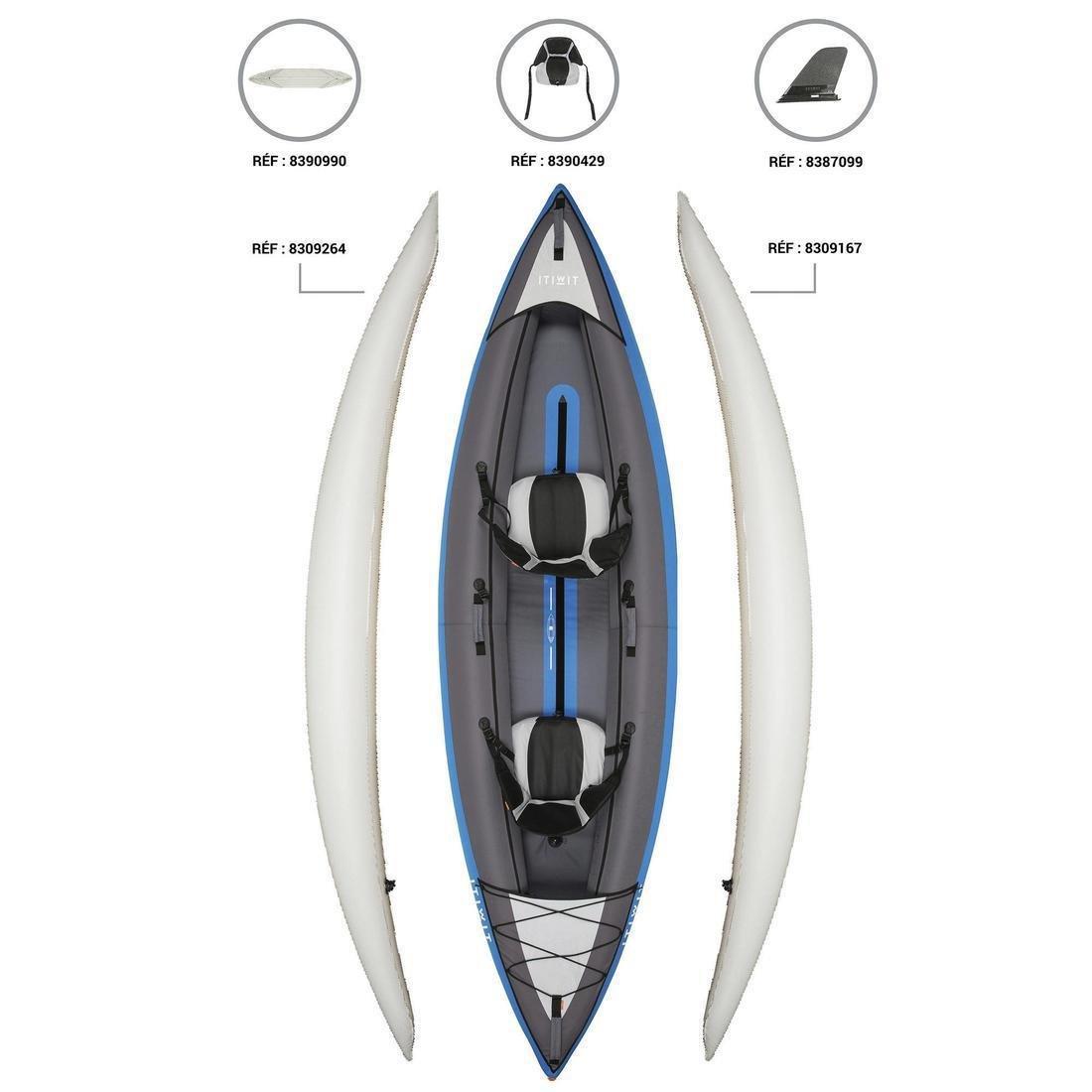 Inflatable Touring Kayak - 1 / 2 Places, Green, No Color, large image number 5