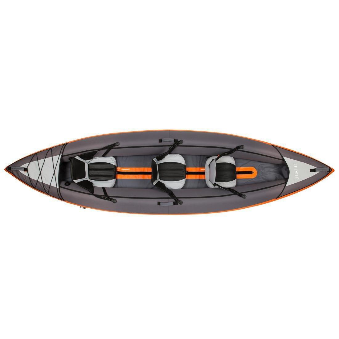 Inflatable Touring Kayak - 2/3 Places, Orange, No Color, large image number 2