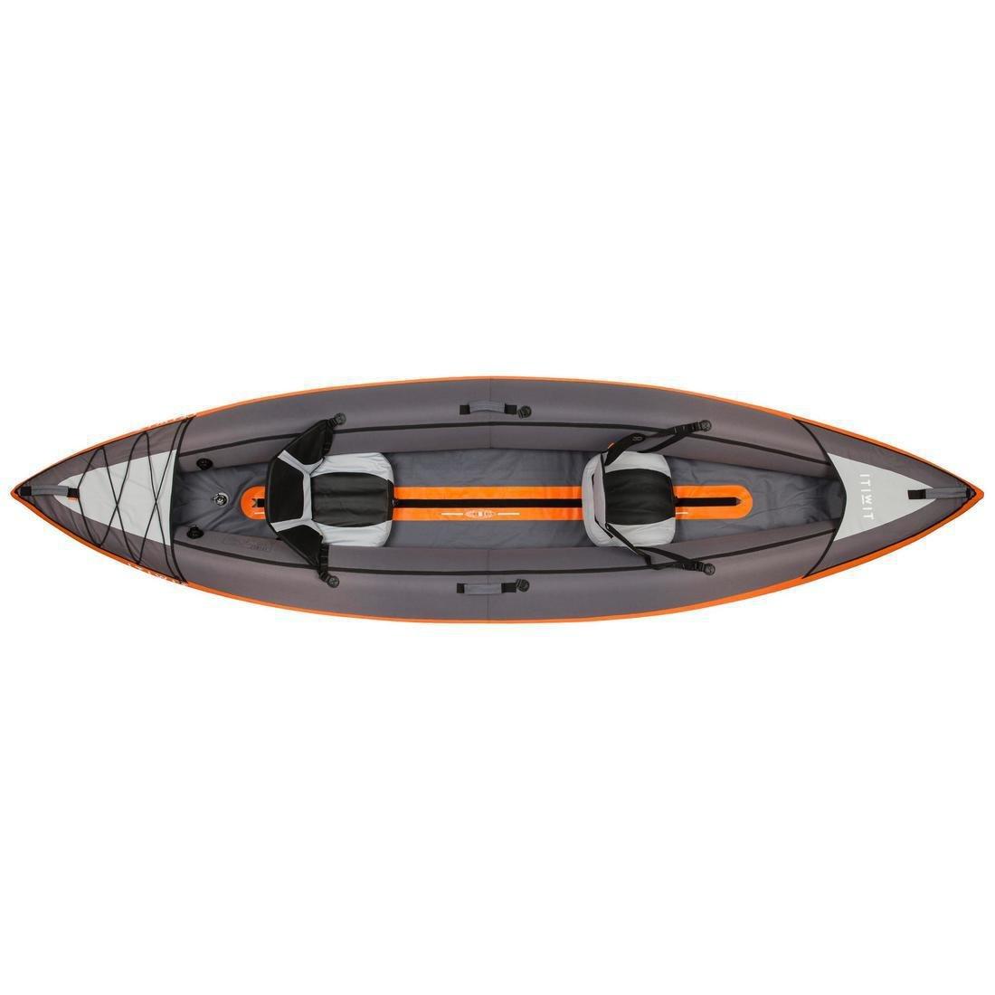Inflatable Touring Kayak - 2/3 Places, Orange, No Color, medium