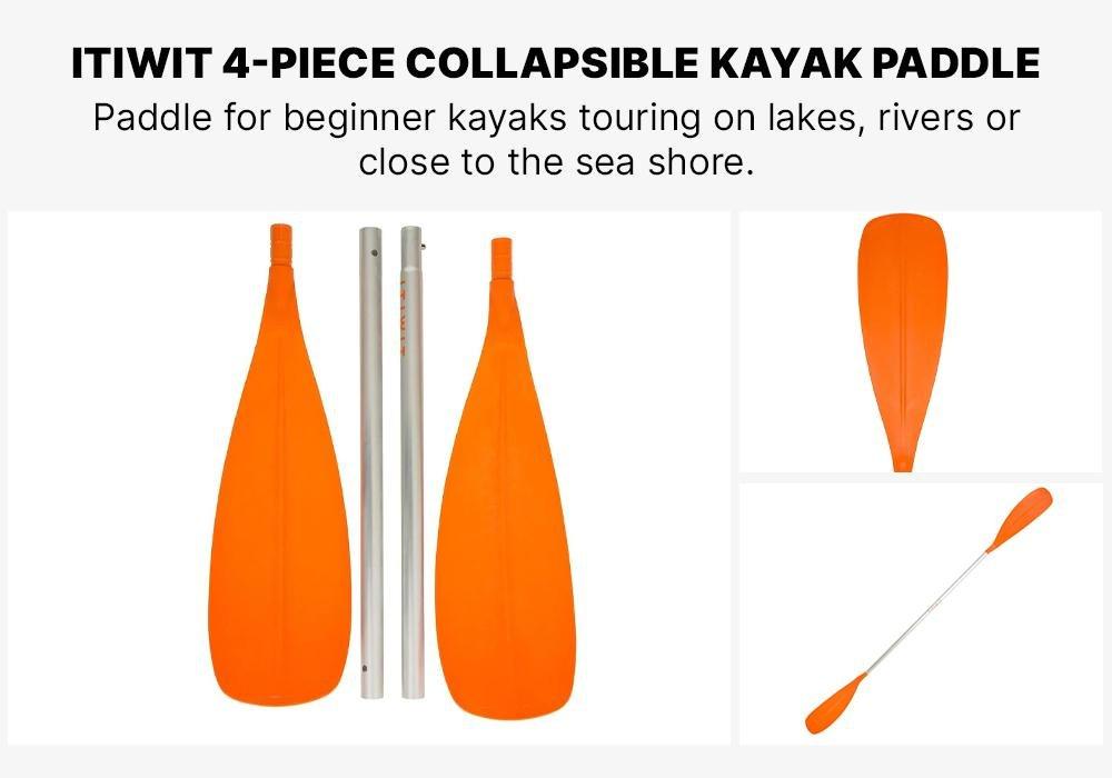 100 Four-Piece Split Kayak Paddle, Fluo Orange, No Color, large image number 9