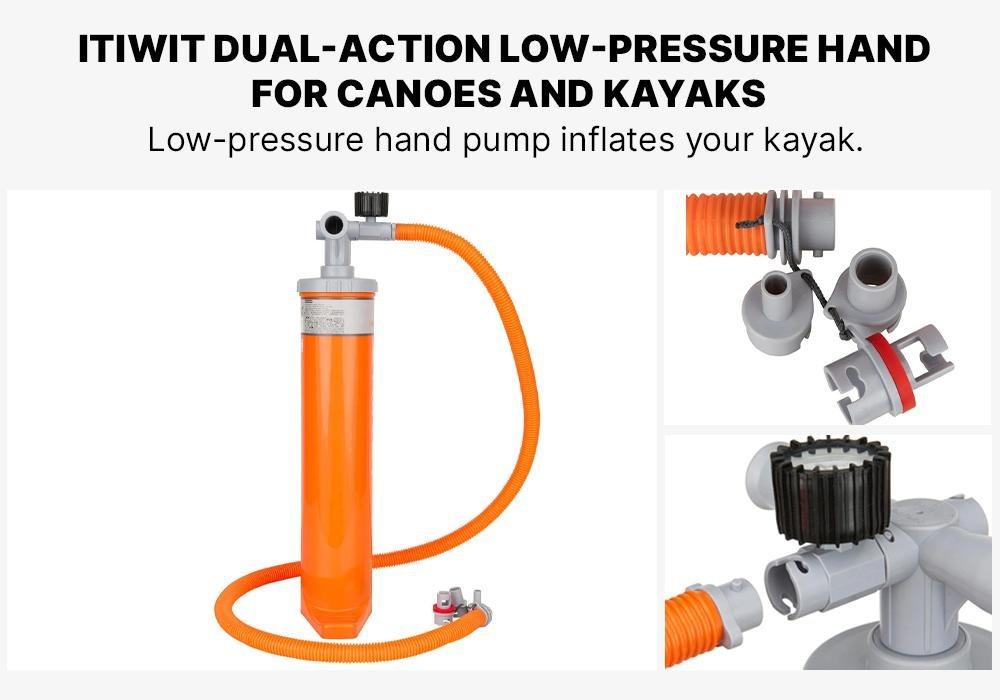 Double Action Kayak Hand Pump, Fluo Orange, No Color, medium