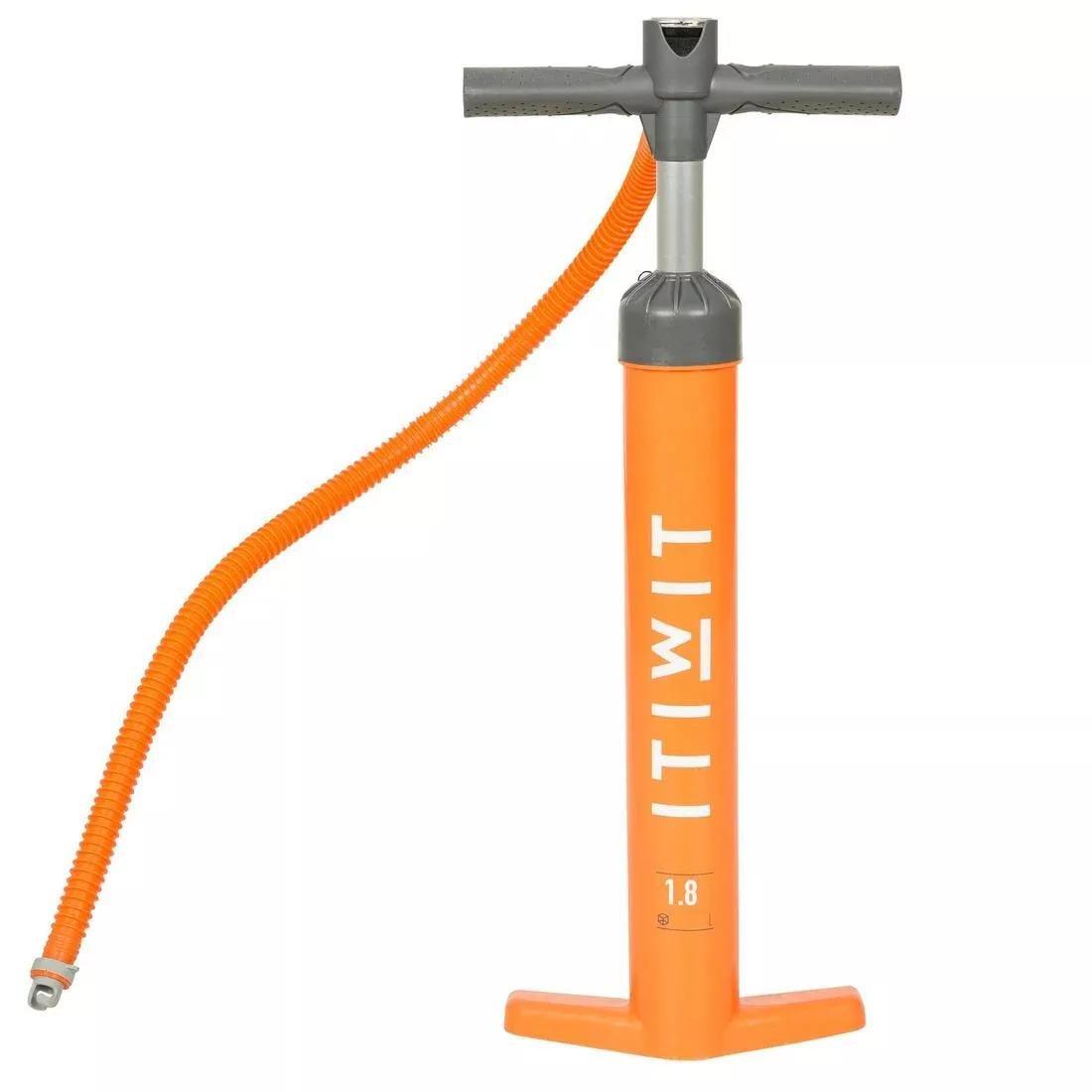 Stand-Up Paddle Double-Action High-Pressure Hand Pump, Orange, No Color, large image number 0