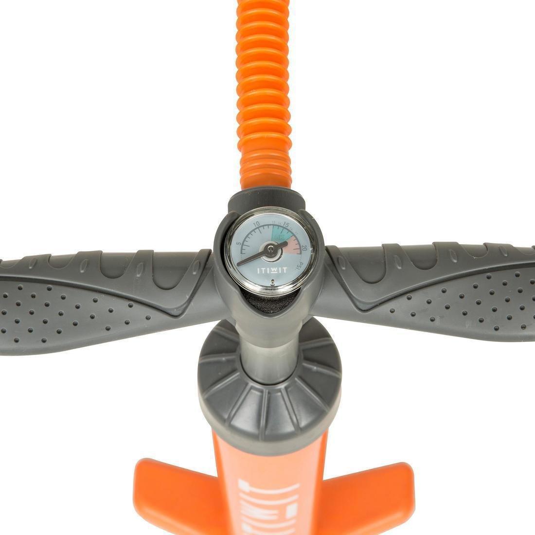 Stand-Up Paddle Double-Action High-Pressure Hand Pump, Orange, No Color, large image number 5