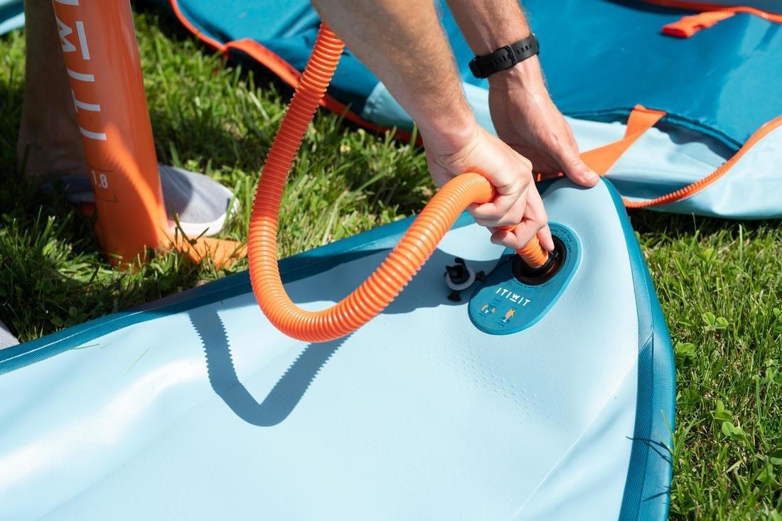 Stand-Up Paddle Double-Action High-Pressure Hand Pump, Orange, No Color, large image number 10