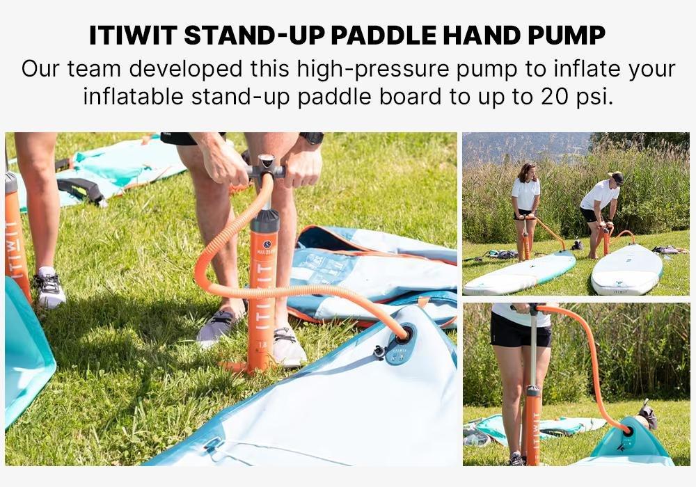 Stand-Up Paddle Double-Action High-Pressure Hand Pump, Orange, No Color, large image number 16