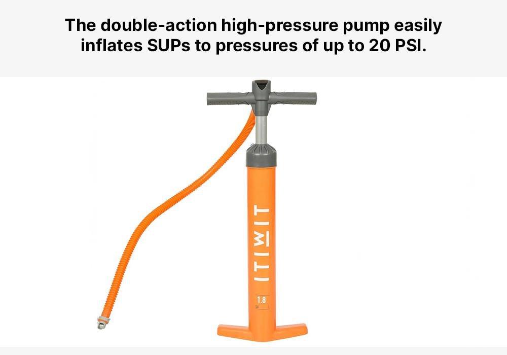 Stand-Up Paddle Double-Action High-Pressure Hand Pump, Orange, No Color, large image number 17