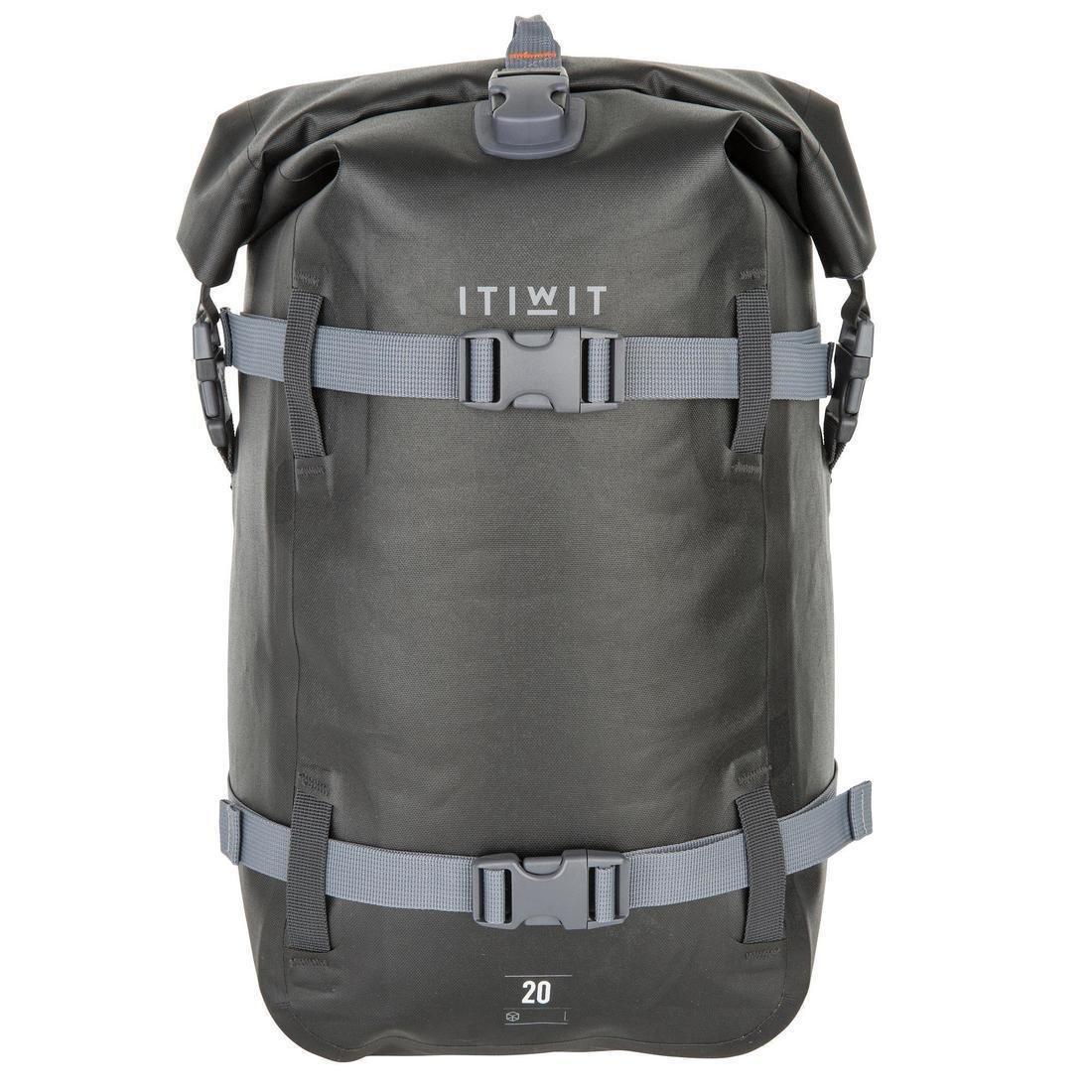 CARBON GREY WATERPROOF BACKPACK 20 L BLACK, No Color, large image number 4