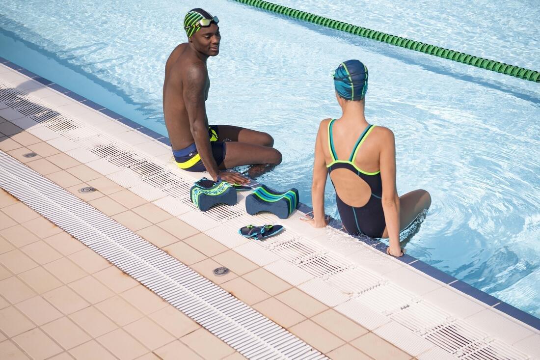Kids Silicone Mesh Swim Cap Wozboy, Cyan, No Color, large image number 6