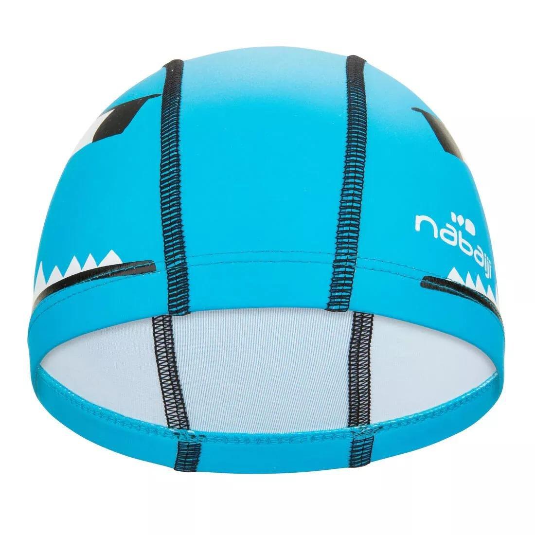 Kids Silicone Mesh Swim Cap Wozboy, Cyan, No Color, large image number 9