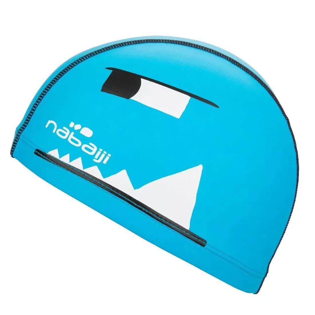 Kids Silicone Mesh Swim Cap Wozboy, Cyan, No Color, large image number 12