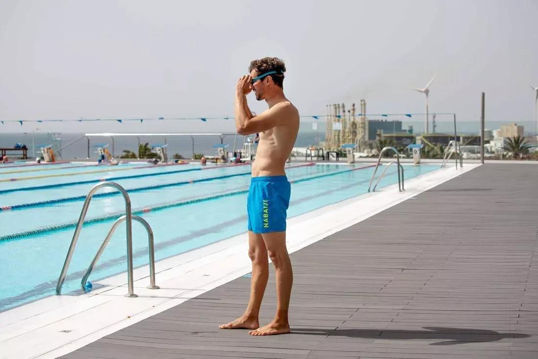 100 BASIC MEN'S SWIMMING SHORTS - LIGHT BLUE, pacific blue, No Color, large image number 8