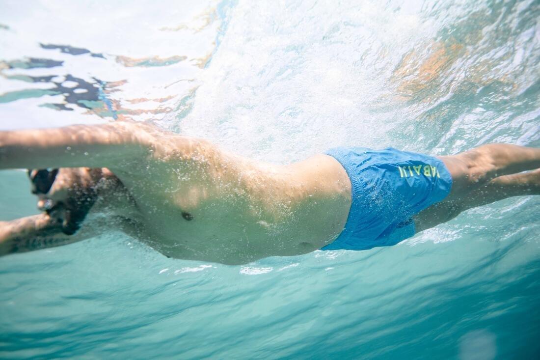 100 BASIC MEN'S SWIMMING SHORTS - LIGHT BLUE, pacific blue, No Color, large image number 10