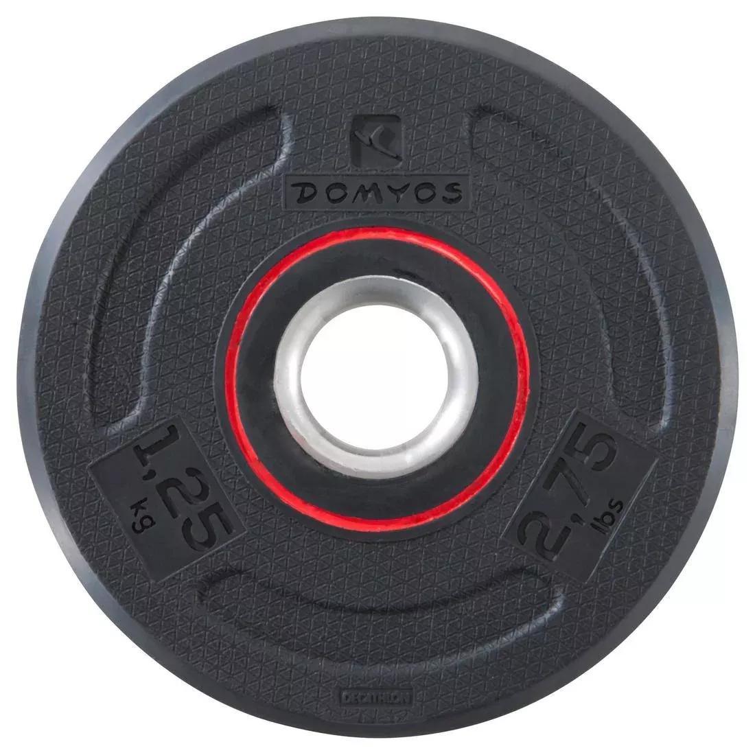 Rubber Weight Training Disc Weight, Black, No Color, large image number 0