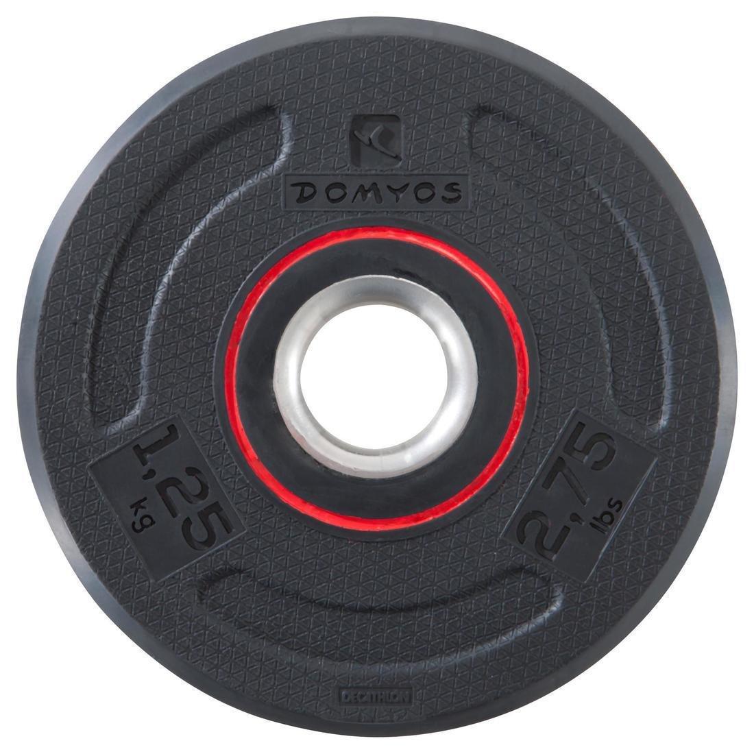 Rubber Weight Training Disc Weight, Black, No Color, large image number 1