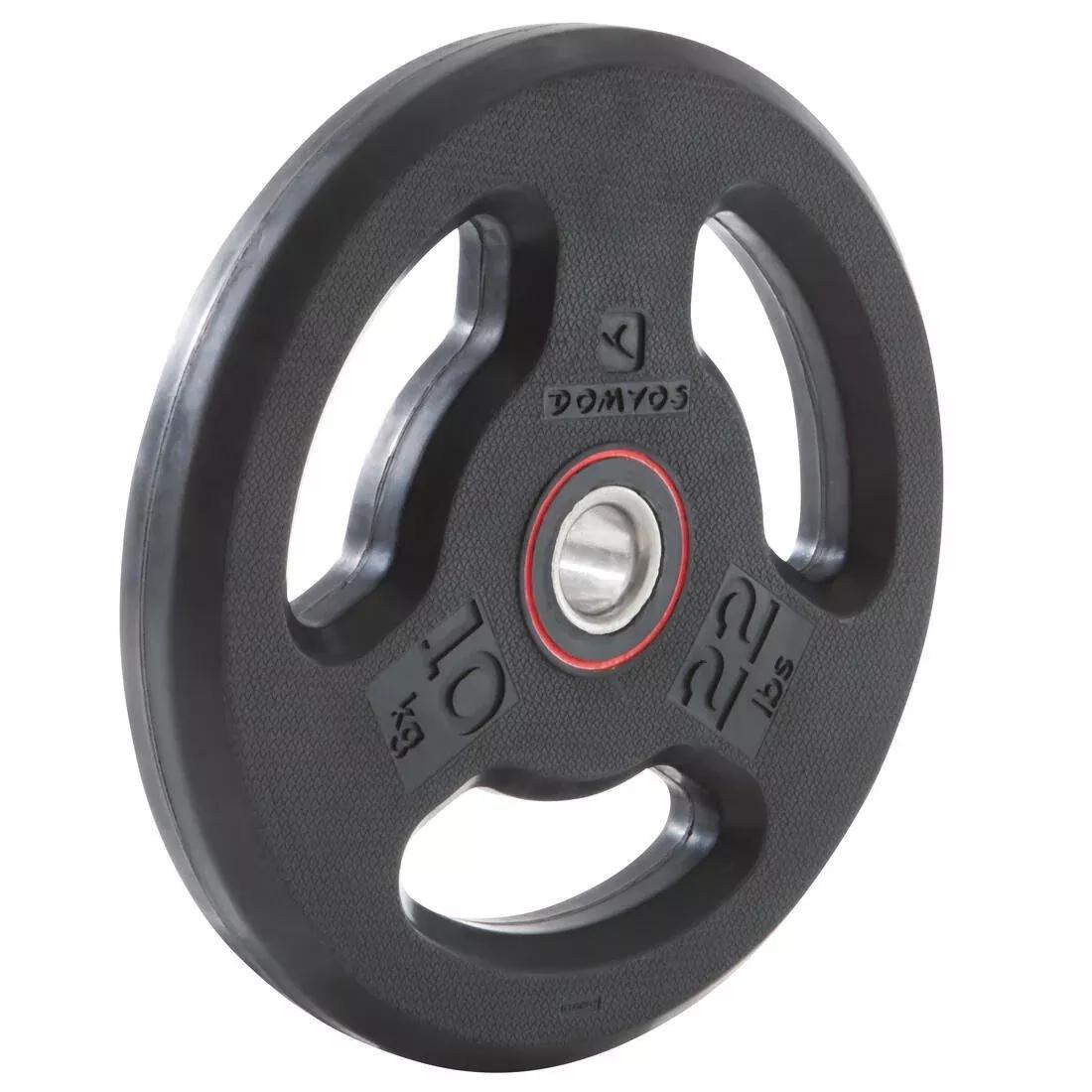 Rubber Weight Disc With Handles, Black, No Color, medium