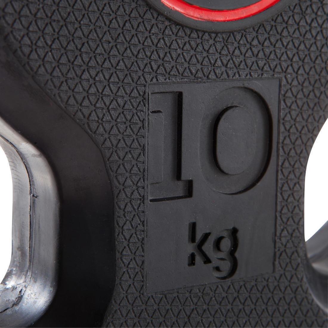 Rubber Weight Disc With Handles, Black, No Color, large image number 2