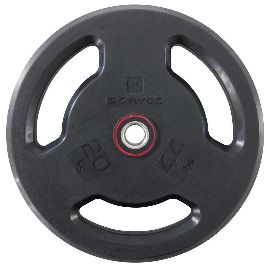 Rubber Weight Disc with Handles, Black, No Color, medium