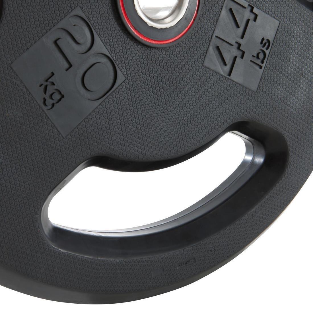 Rubber Weight Disc with Handles, Black, No Color, medium