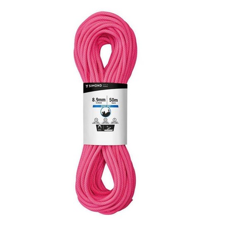 SIMOND - Triple Dry Rope Standard For Climbing And Mountaineering, Fluo Coral Pink