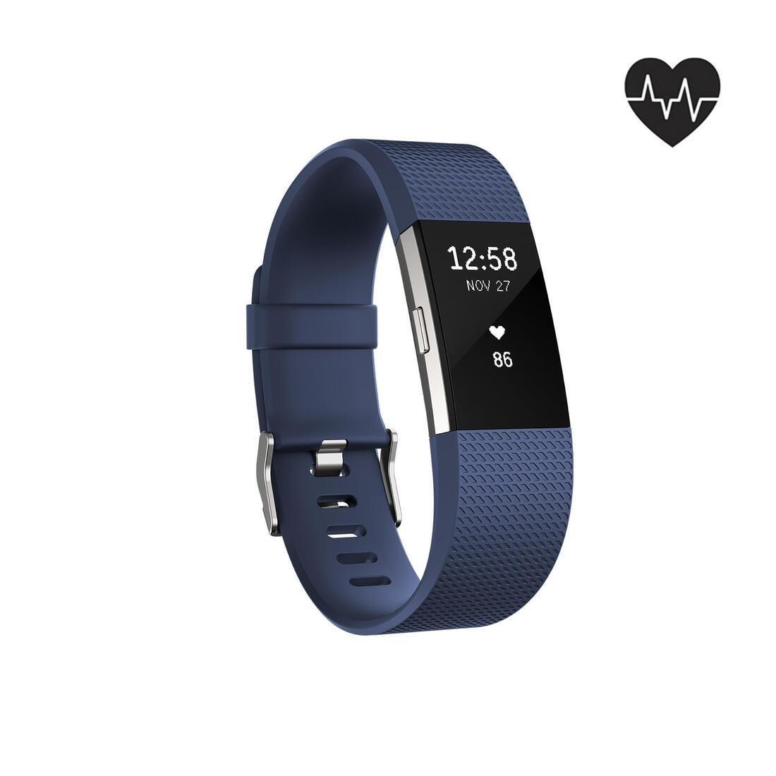 Charge 2 activity tracker wristband with heart rate on the wrist blue (size L), green, No Color, large image number 4