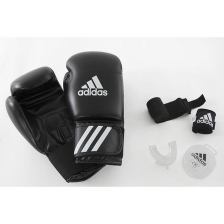 ADIDAS - Beginners Boxing Kit Gloves Wraps and Mouthguard, Black