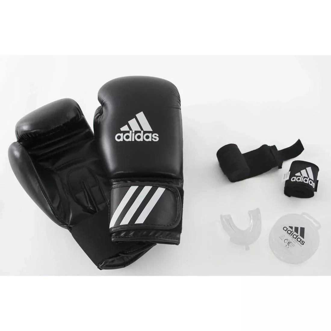 Beginners' Boxing Kit: Gloves, Wraps, Mouthguard, Black, No Color, large image number 0