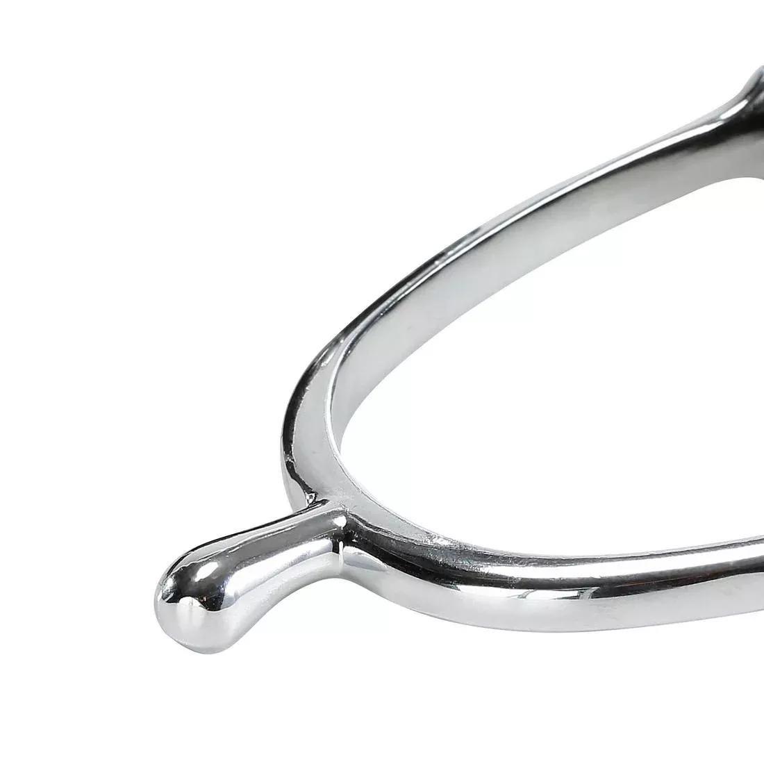 Kids' Round Tip Horse Riding Spurs + Straps 15 Mm, White, No Color, large image number 3