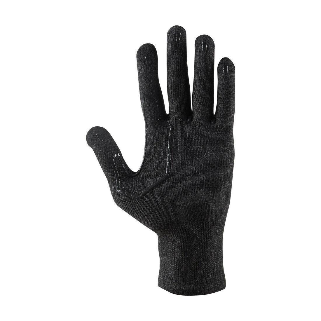 Unisex Mountain Trekking Touchscreen-Compatible Liner Gloves Trek 500, Black, , large image number 4