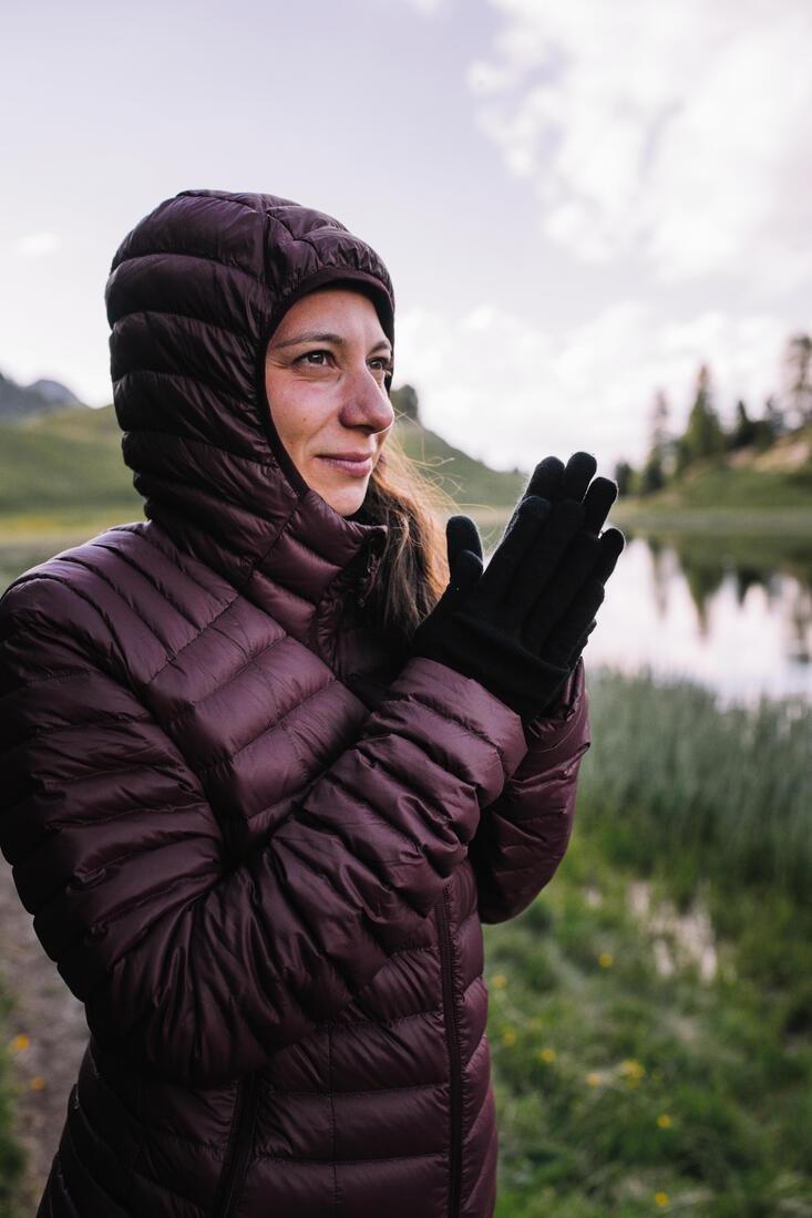 Unisex Mountain Trekking Touchscreen-Compatible Liner Gloves Trek 500, Black, , large image number 5