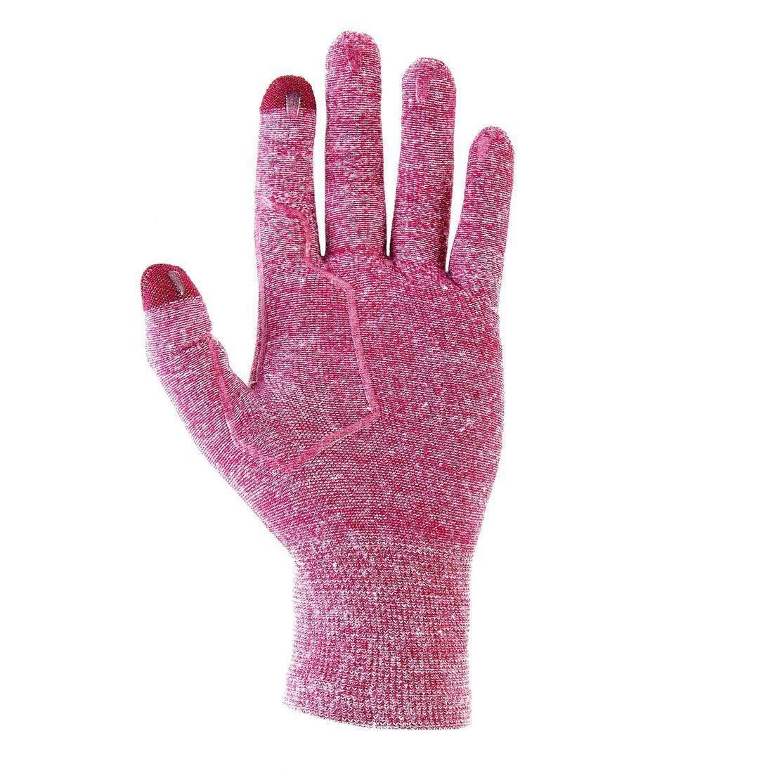 Unisex Mountain Trekking Touchscreen-Compatible Liner Gloves Trek 500, Black, , large image number 14