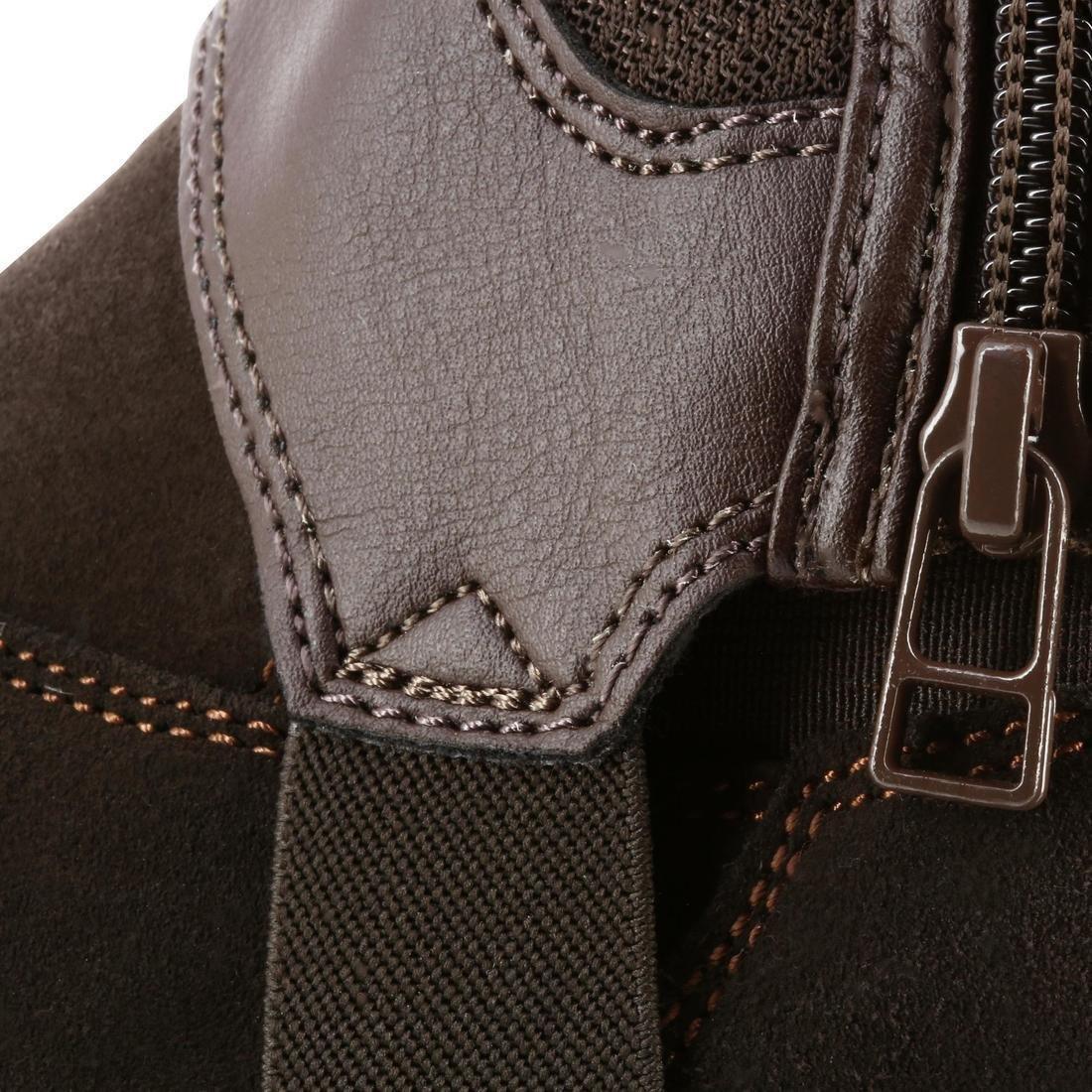 Short 100 Mesh Adult Horse Riding Half-Chaps, Ebony, No Color, large image number 14