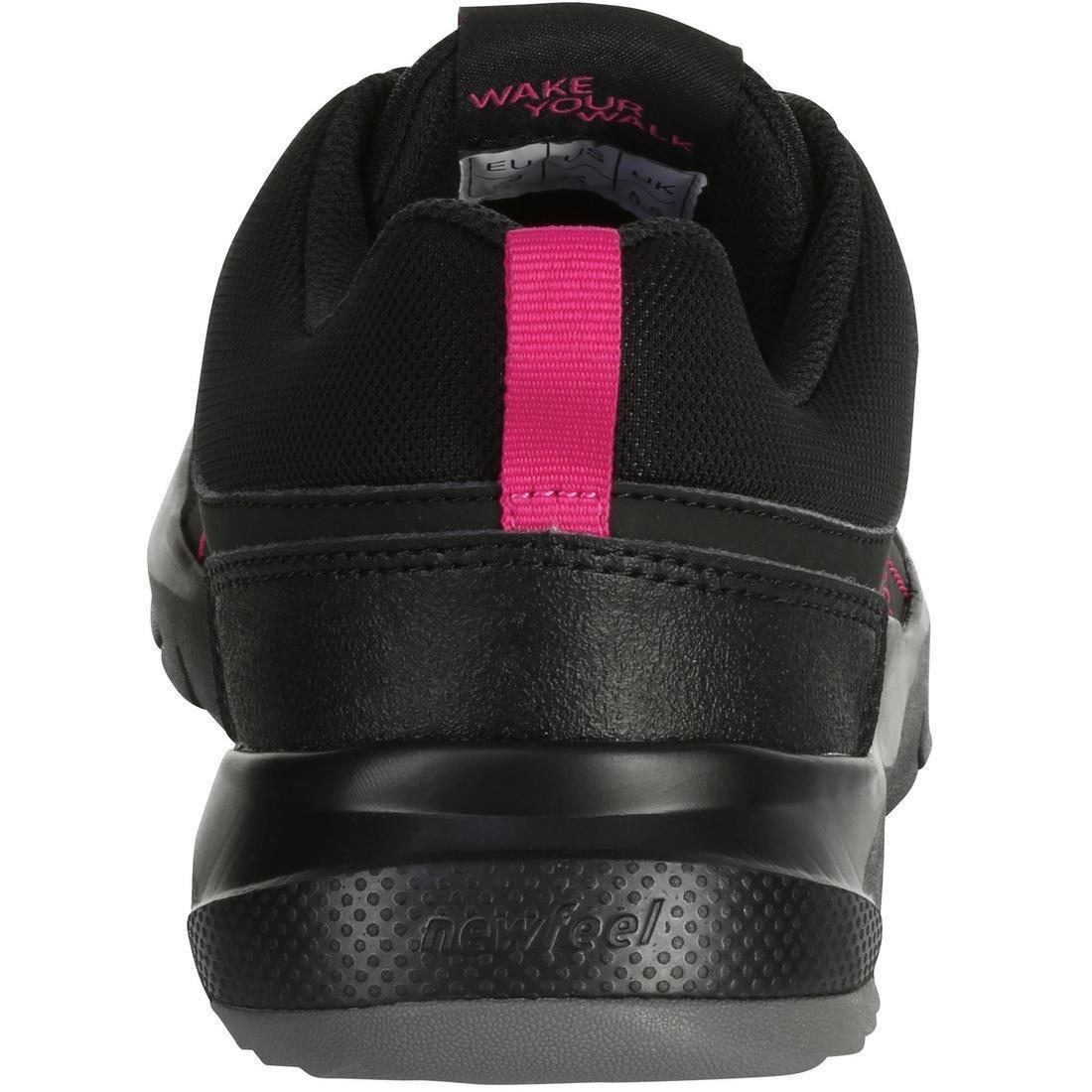 Women Active Walking Shoes - Hw 100, Black/Pink, , large image number 4