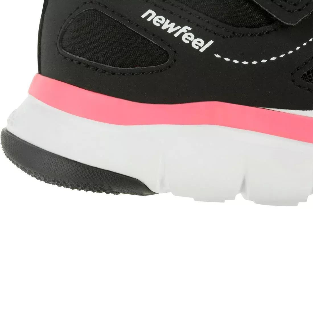 DOMYOS - Kids Girls Lightweight And Breathable Rip-Tab Trainers - Pw 540, Black